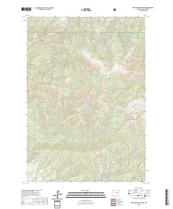 USGS Topographic Map – Pine Creek Mountain