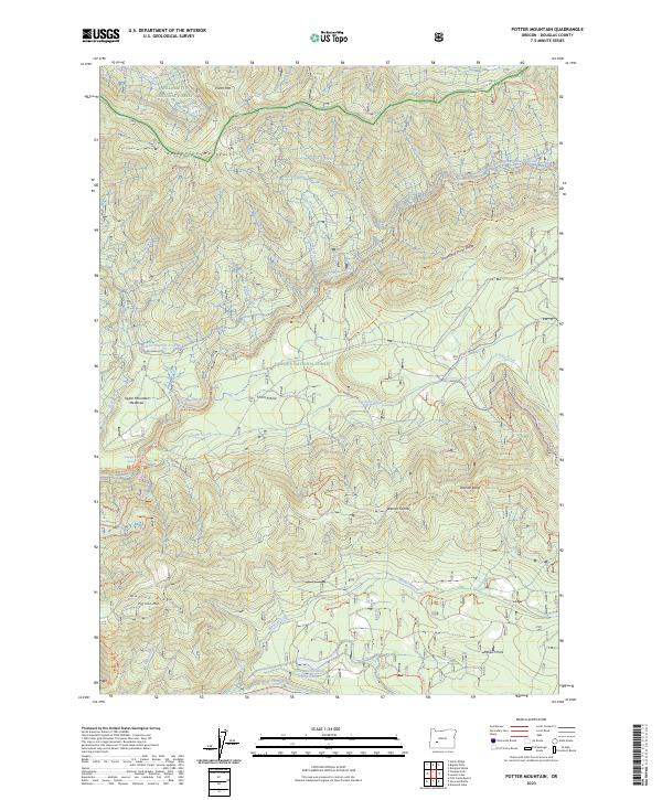 USGS Topographic Map – Potter Mountain