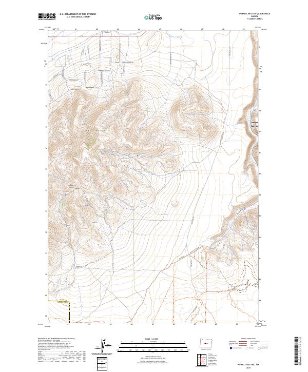 USGS Topographic Map – Powell Buttes