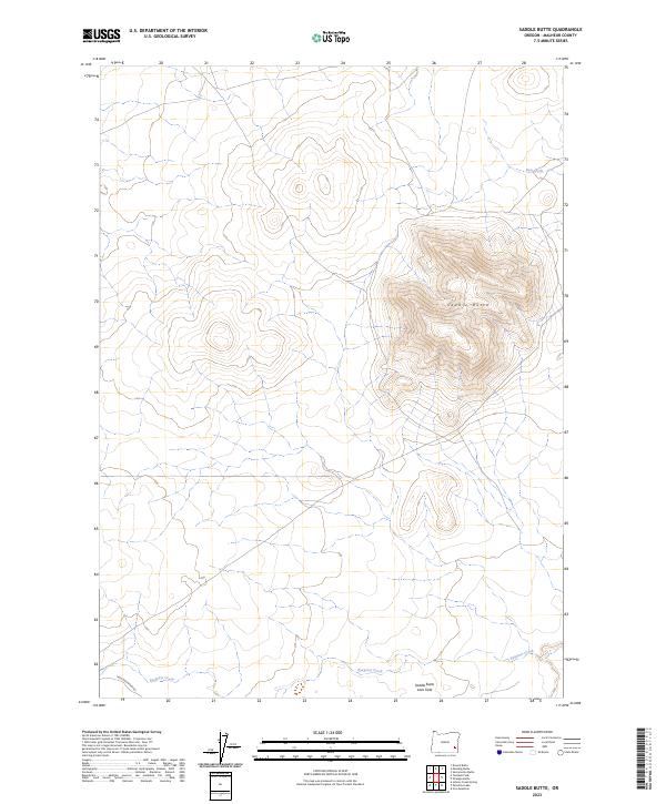 USGS Topographic Map – Saddle Butte