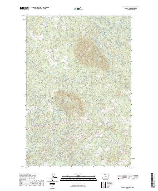 USGS Topographic Map – Saddle Mountain