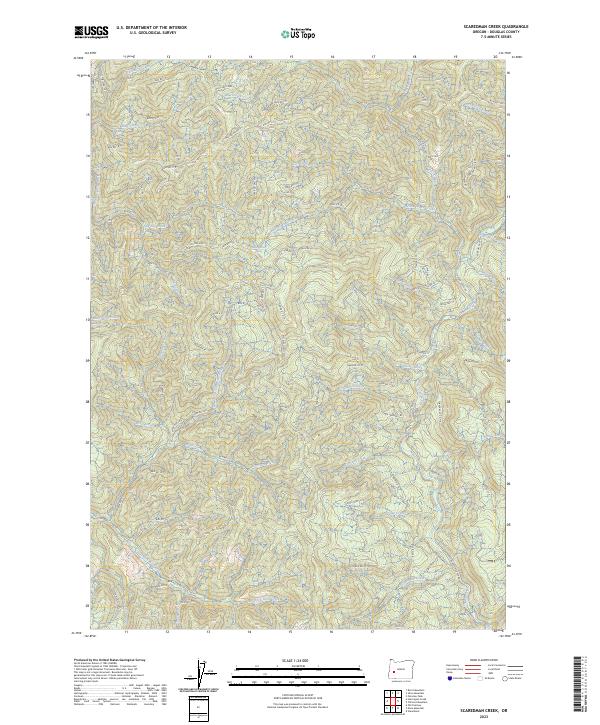 USGS Topographic Map – Scaredman Creek