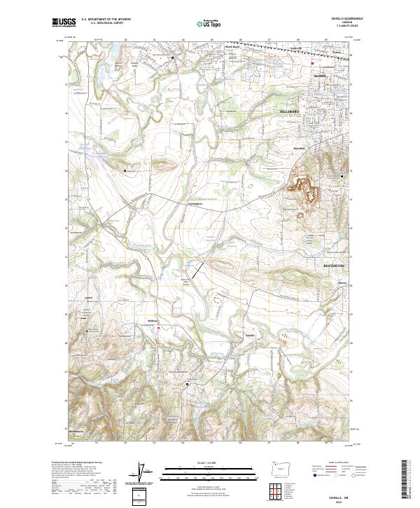 USGS Topographic Map – Scholls