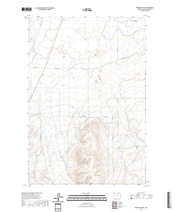 USGS Topographic Map – Service Buttes