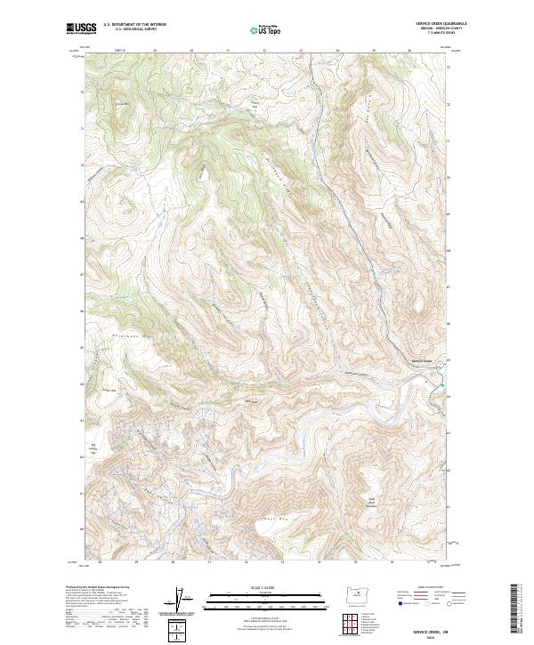 USGS Topographic Map – Service Creek