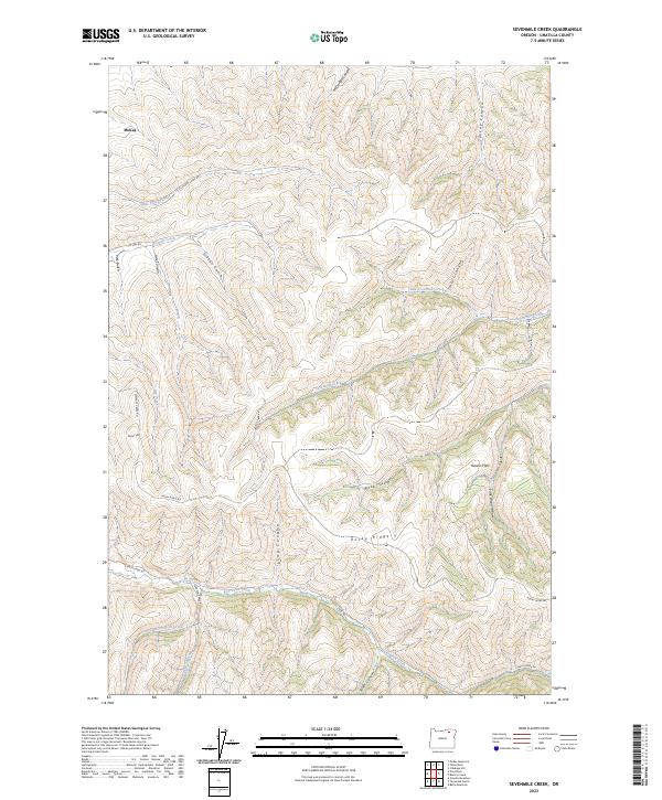 USGS Topographic Map – Sevenmile Creek