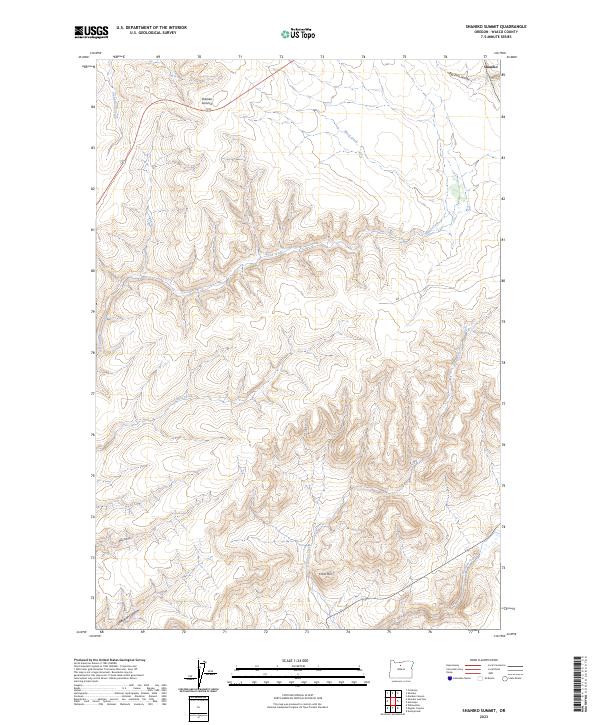 USGS Topographic Map – Shaniko Summit