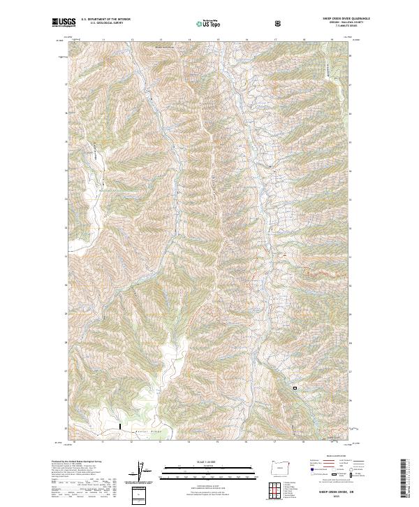 USGS Topographic Map – Sheep Creek Divide