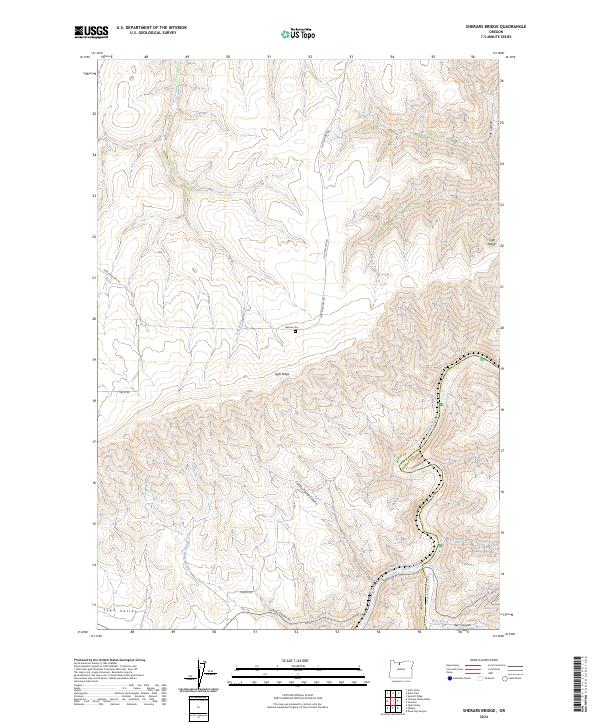 USGS Topographic Map – Sherars Bridge