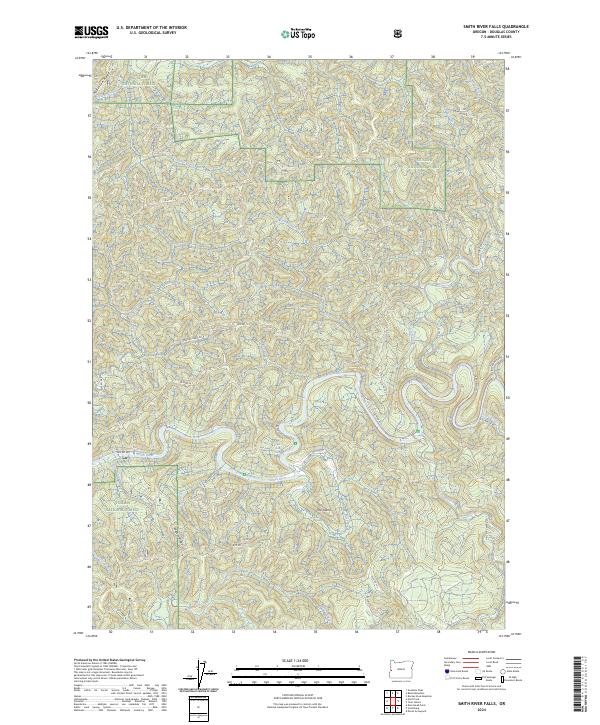 USGS Topographic Map – Smith River Falls