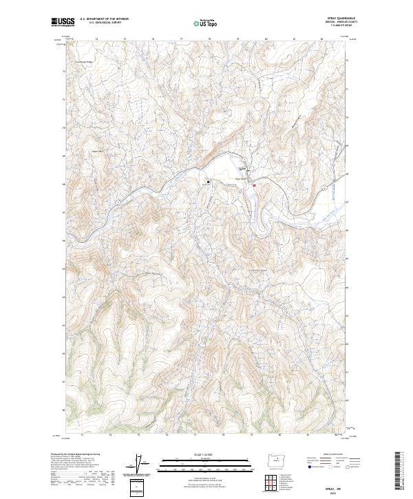 USGS Topographic Map – Spray