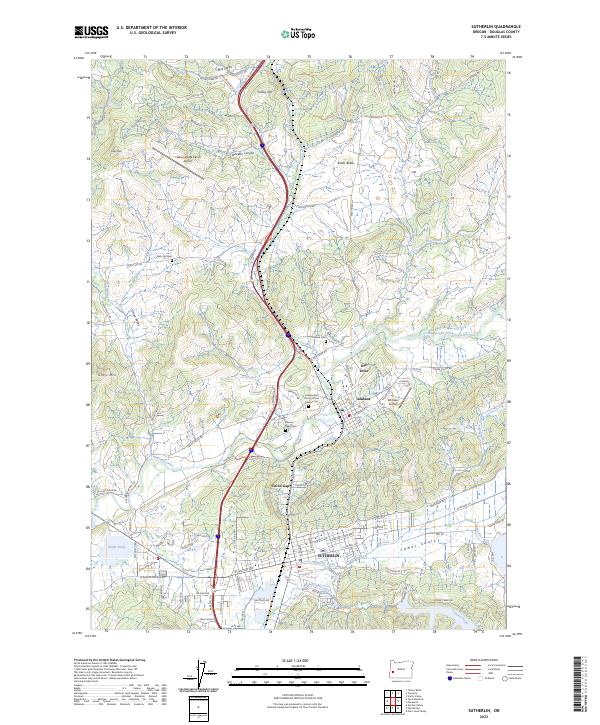 USGS Topographic Map – Sutherlin