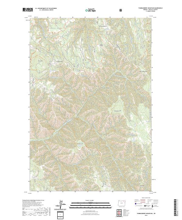 USGS Topographic Map – Thimbleberry Mountain