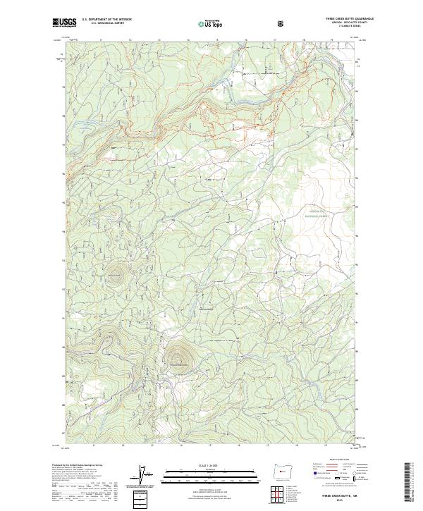 USGS Topographic Map – Three Creek Butte