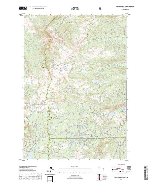 USGS Topographic Map – Three Fingered Jack