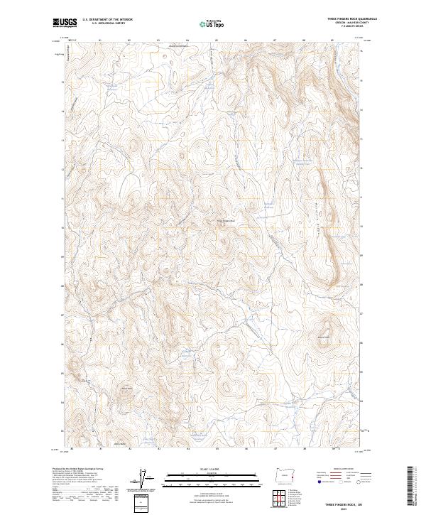 USGS Topographic Map – Three Fingers Rock