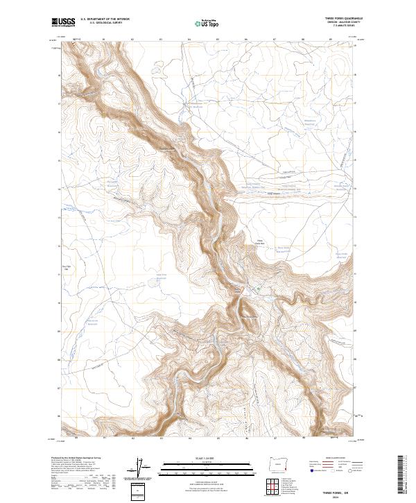 USGS Topographic Map – Three Forks