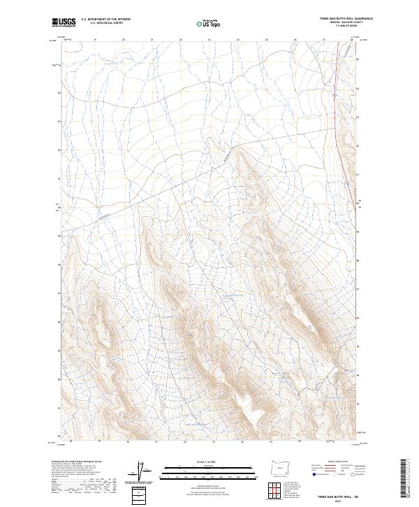 USGS Topographic Map – Three Man Butte Well