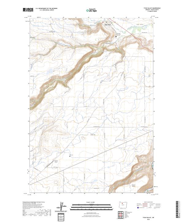 USGS Topographic Map – Tygh Valley