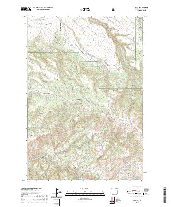 USGS Topographic Map – Ukiah SE