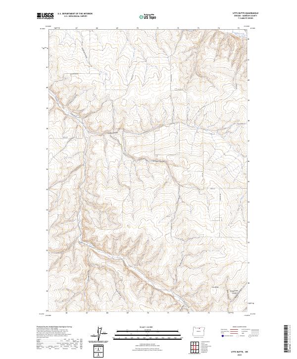 USGS Topographic Map – Utts Butte