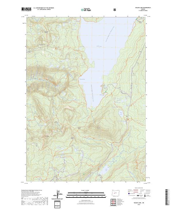 USGS Topographic Map – Waldo Lake