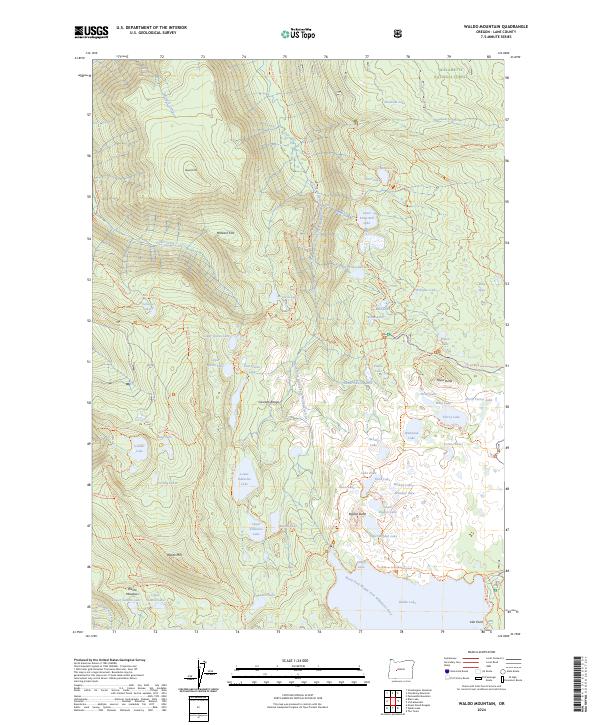 USGS Topographic Map – Waldo Mountain