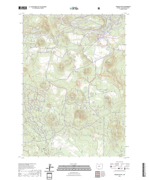 USGS Topographic Map – Wanoga Butte