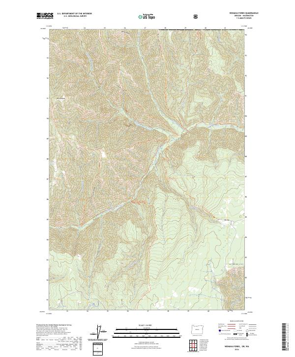 USGS Topographic Map – Wenaha Forks