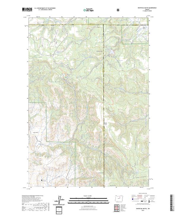 USGS Topographic Map – Whitetail Butte