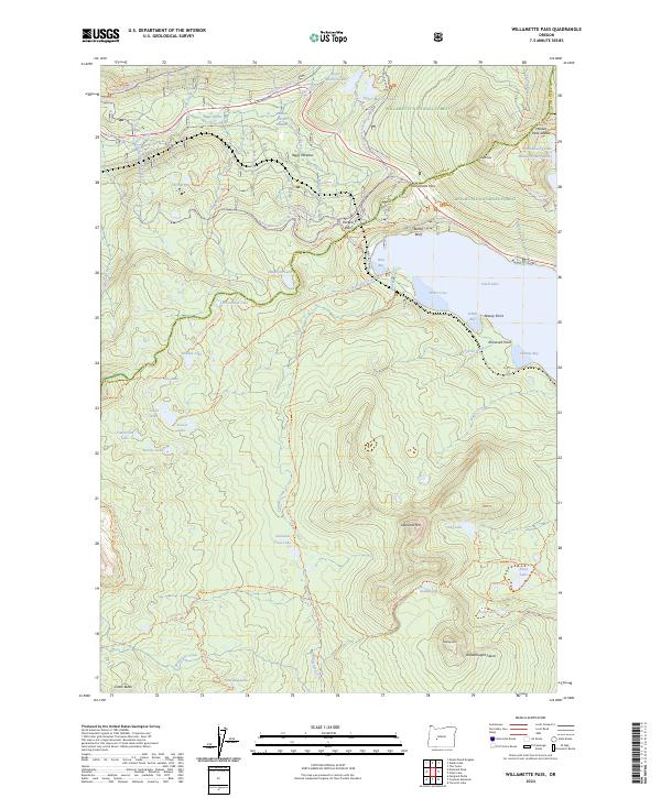 USGS Topographic Map – Willamette Pass