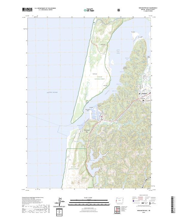USGS Topographic Map – Winchester Bay