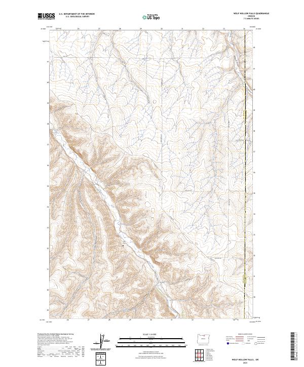 USGS Topographic Map – Wolf Hollow Falls