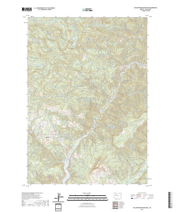 USGS Topographic Map – Yellowstone Mountain