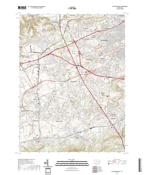 USGS Topographic Map – Allentown West
