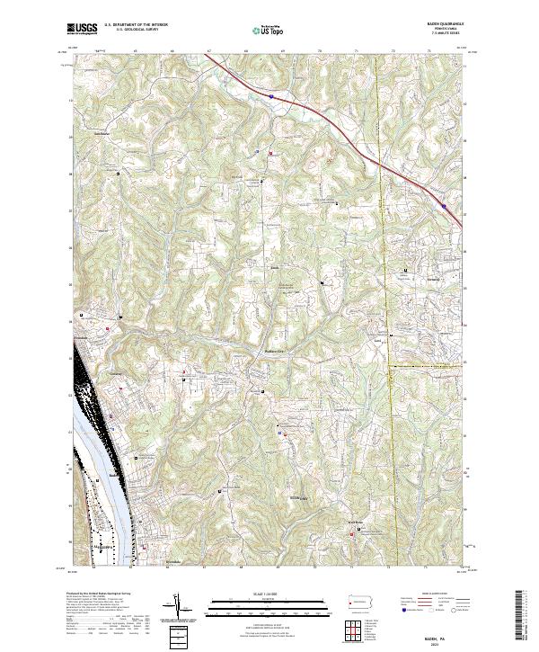 USGS Topographic Map – Baden