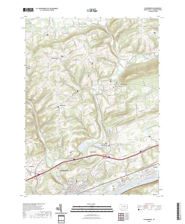 USGS Topographic Map – Bloomsburg