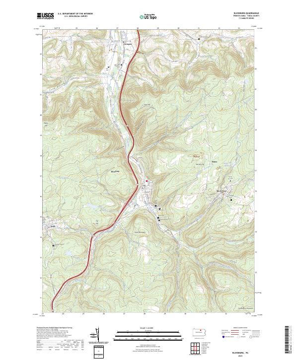 USGS Topographic Map – Blossburg