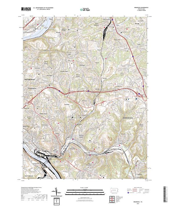 USGS Topographic Map – Braddock