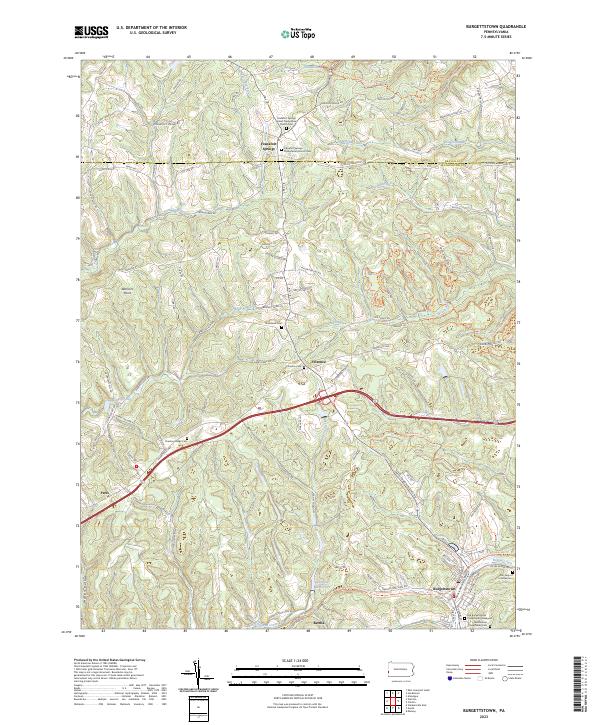 USGS Topographic Map – Burgettstown