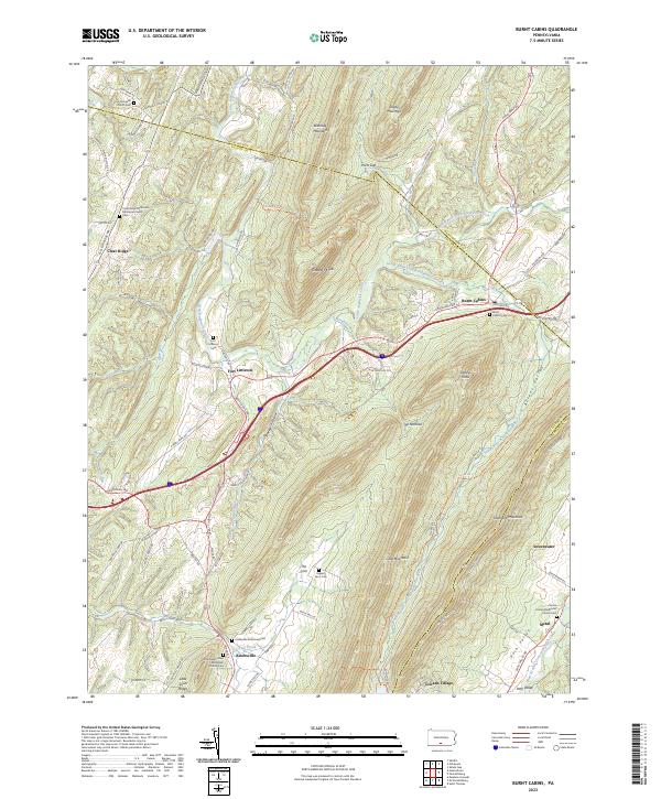USGS Topographic Map – Burnt Cabins