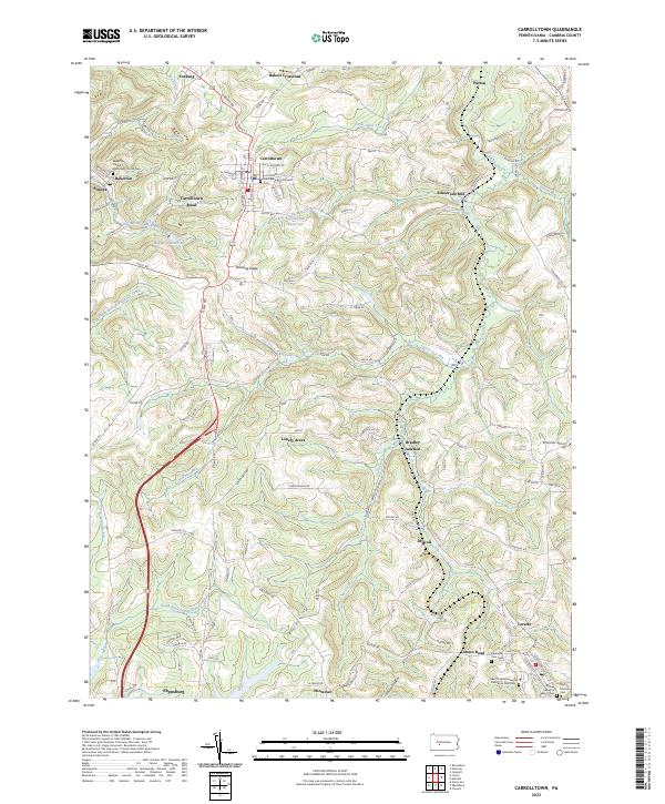 USGS Topographic Map – Carrolltown