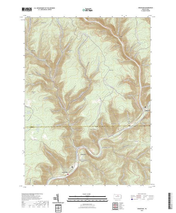 USGS Topographic Map – Cedar Run