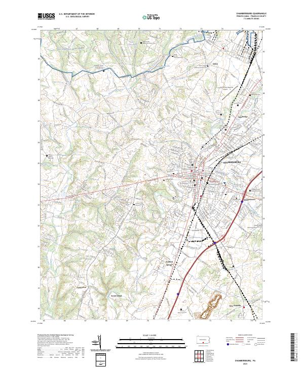 USGS Topographic Map – Chambersburg