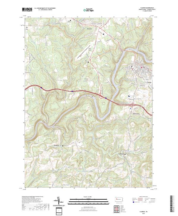 USGS Topographic Map – Clarion