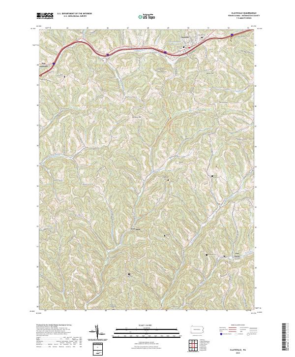 USGS Topographic Map – Claysville