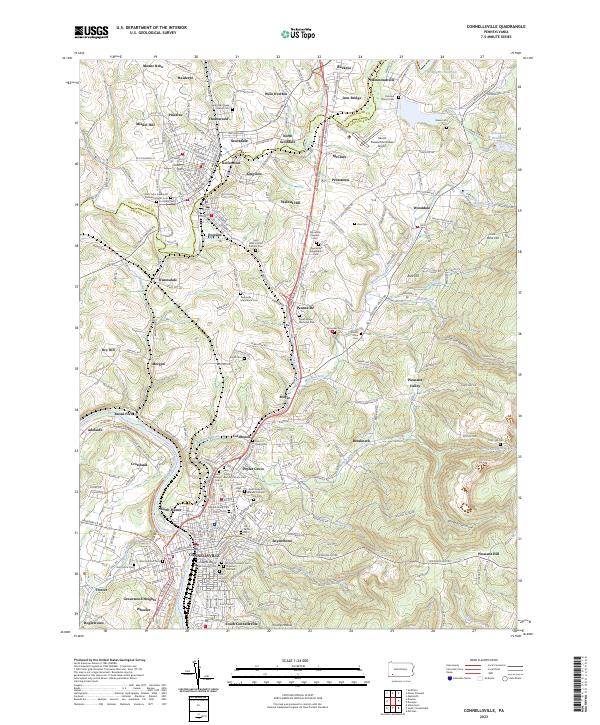 USGS Topographic Map – Connellsville