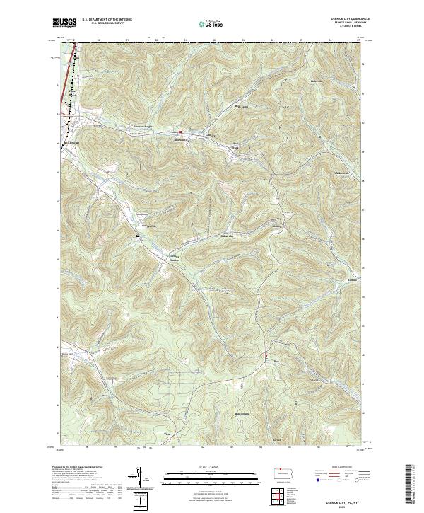 USGS Topographic Map – Derrick City