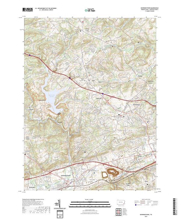USGS Topographic Map – Downingtown