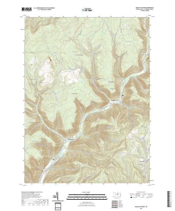 USGS Topographic Map – English Center